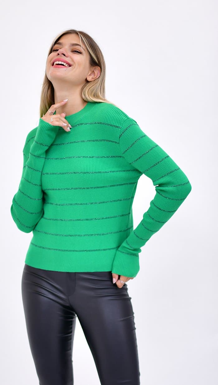 sweater rayado brillo